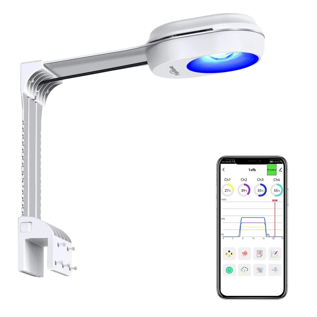 RL60 WiFi Full Spectrum LED Reef Aquarium Light
