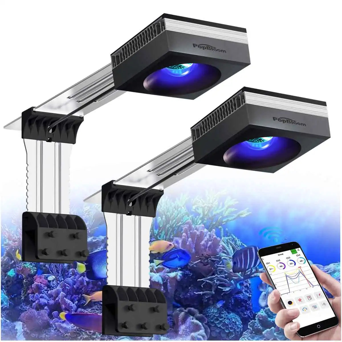 RL90 WiFi Reef Aquarium LED Light Full Spectrum