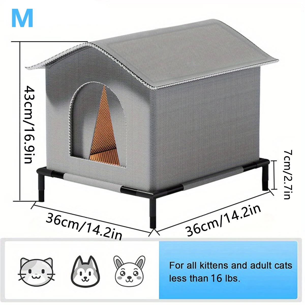 Outdoor Animal House Waterproof Winter Shelter Foldable Mat