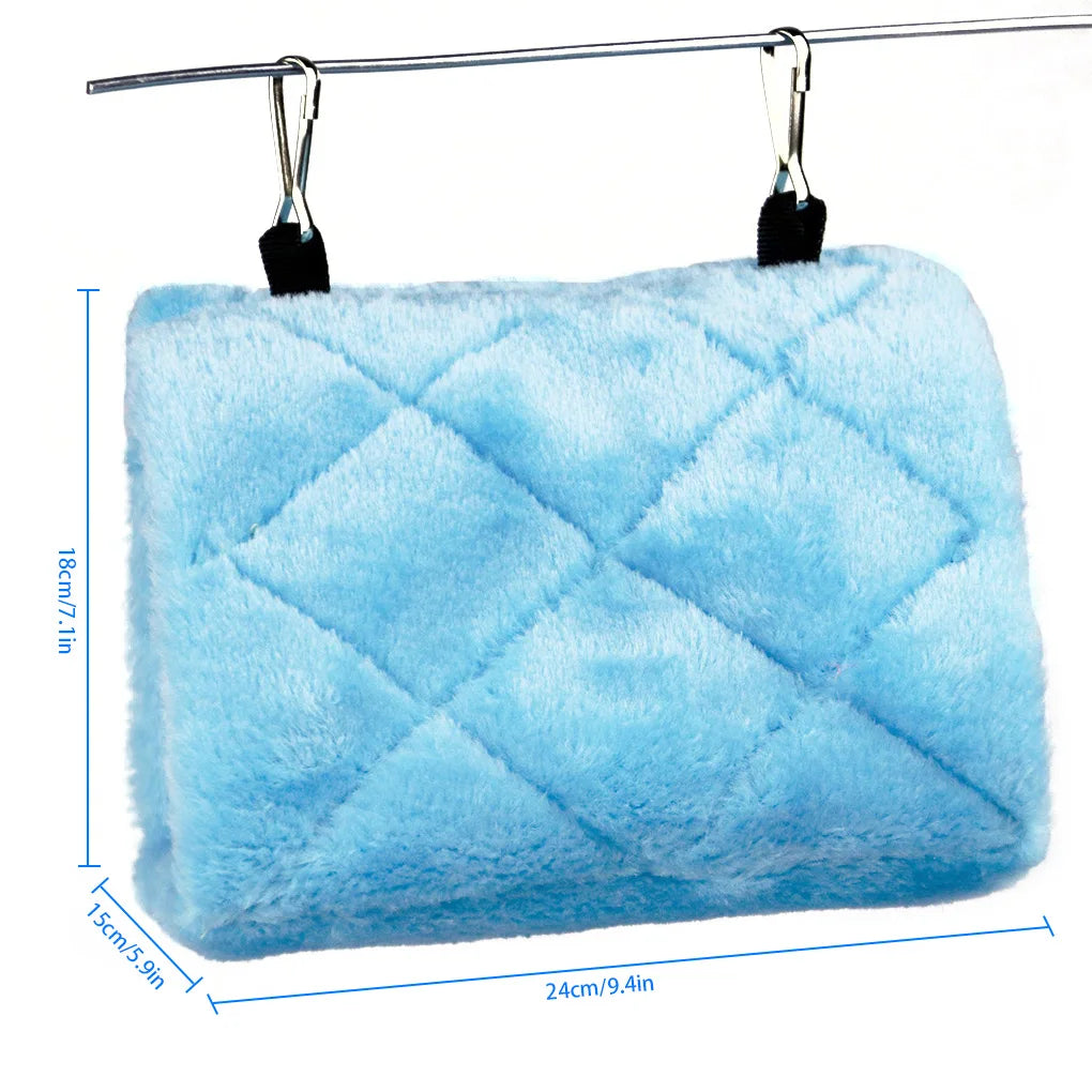 Flannel Hanging Bird Nest Hammock Cave For Birds Cozy