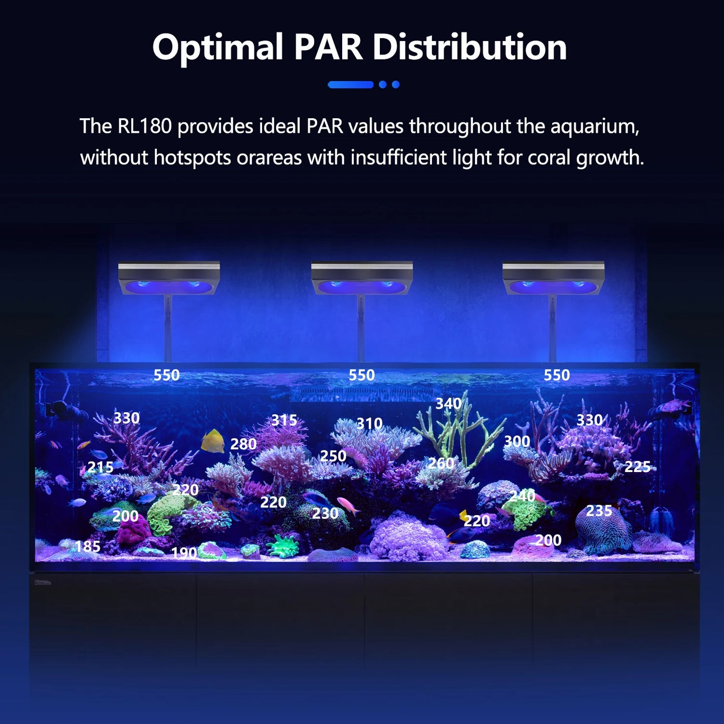 RL90 RL180 WiFi Full Spectrum Aquarium Light for Reef