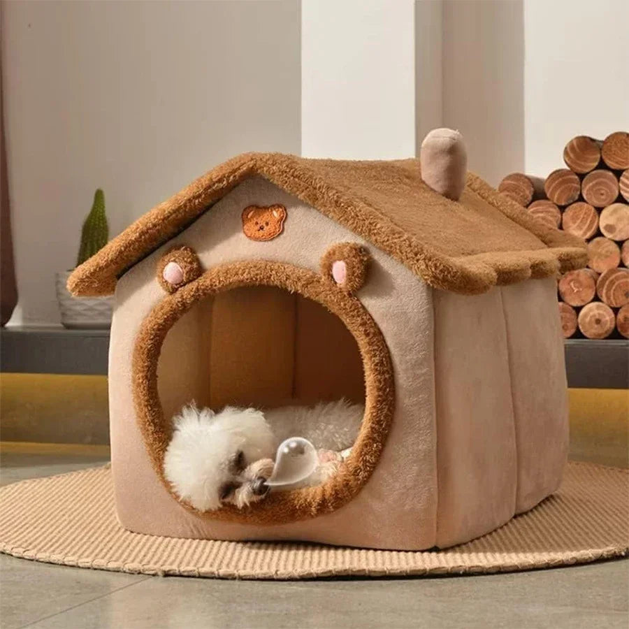 Foldable Pet House Removable Washable Cat And Puppy Cave