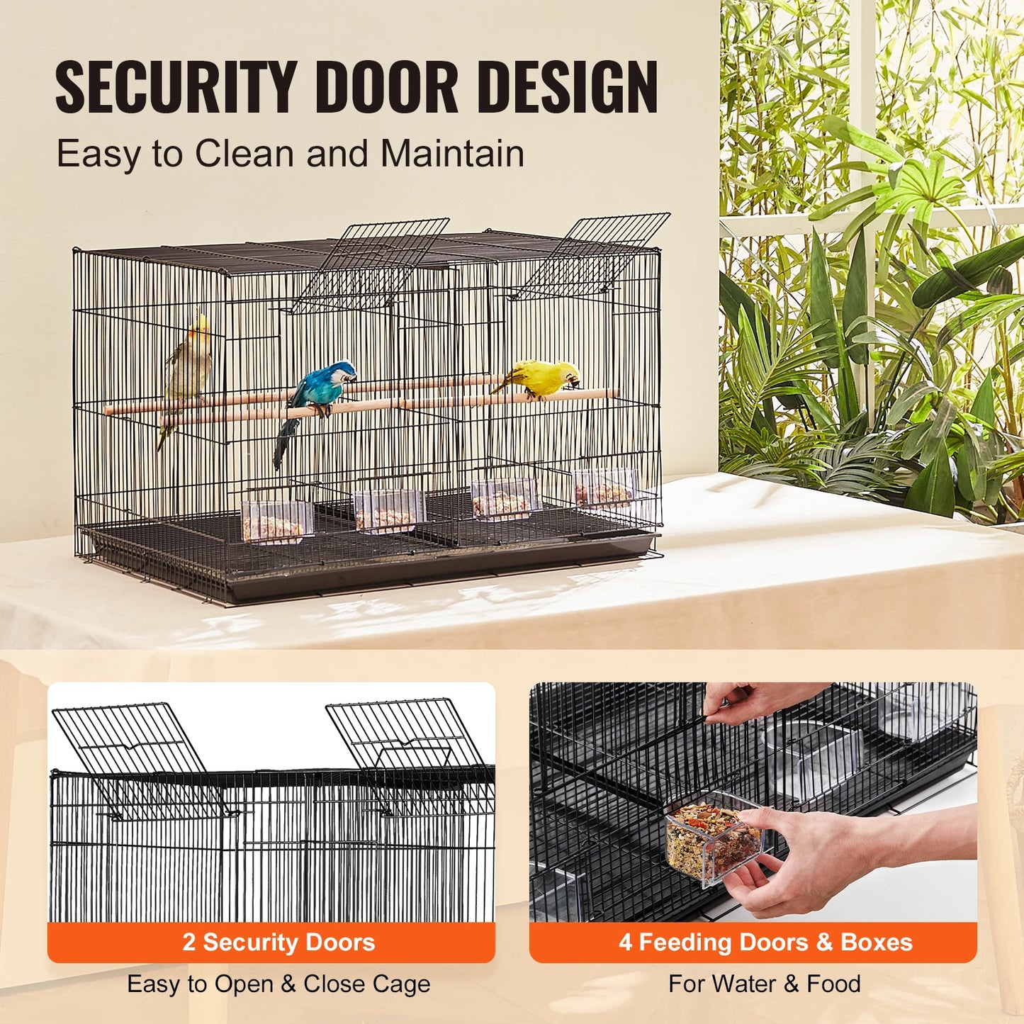 SucceBuy Stackable Divided Bird Cage With Handle For Travel