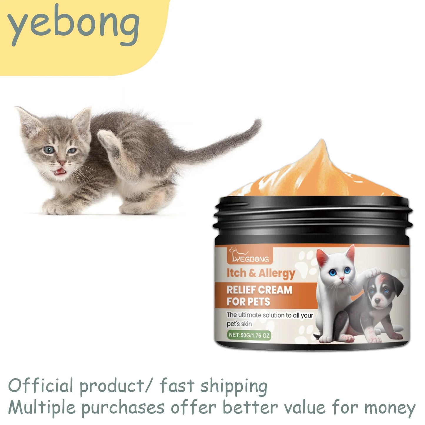 Pet Skin Care Cream for Cats and Dogs Itching Relief Ringworm