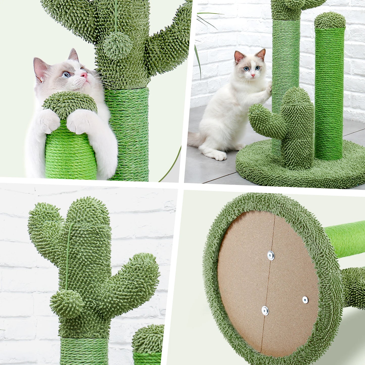 Cactus Cat Scratcher Post With 3 Scratching Poles