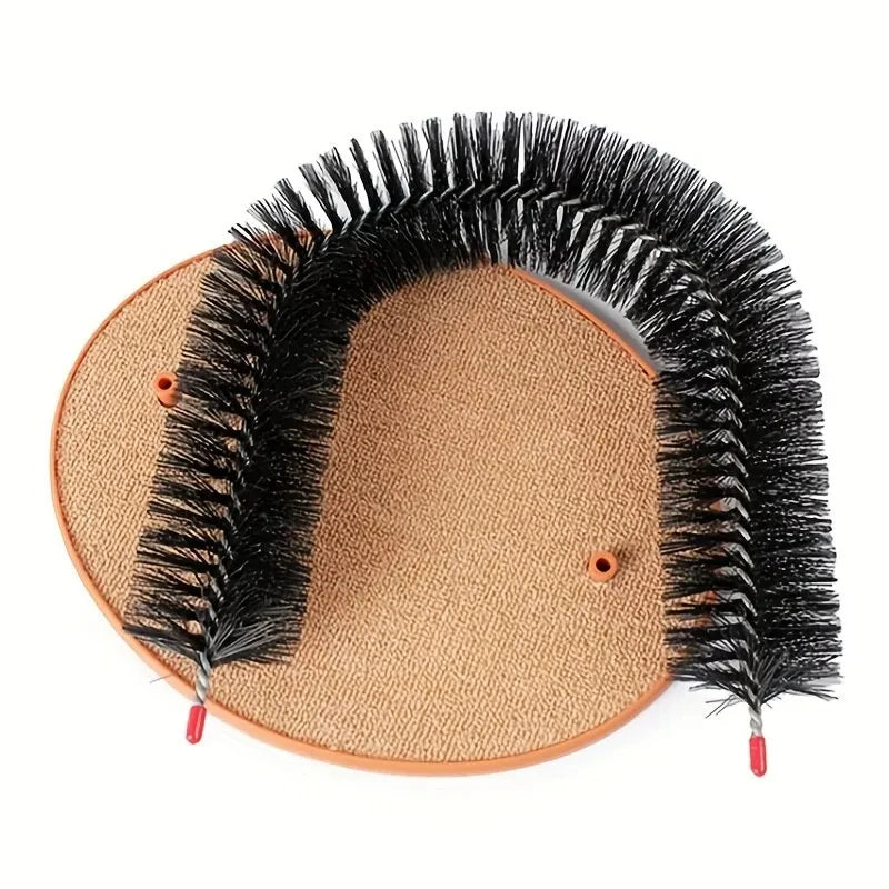 Cat Grooming Arch Toy With Massage Brush Scratching Pad