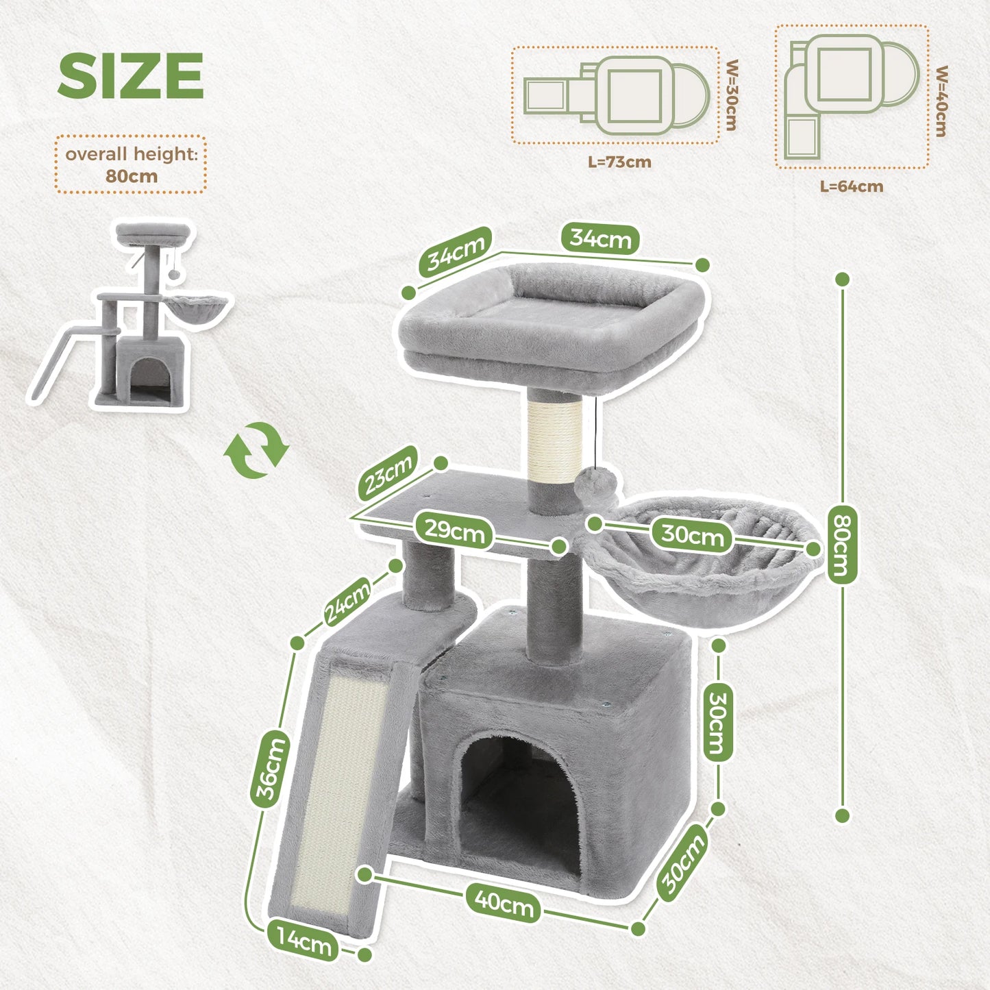 Cat Tree Tower For Indoor Cats Two Styles