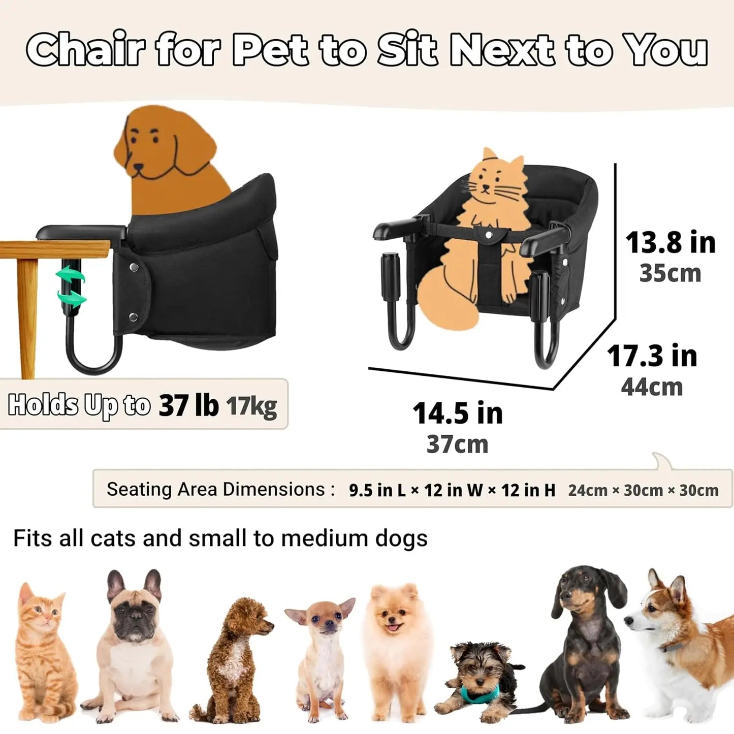 Pet High Chair Table Booster Seat For Dogs And Cats
