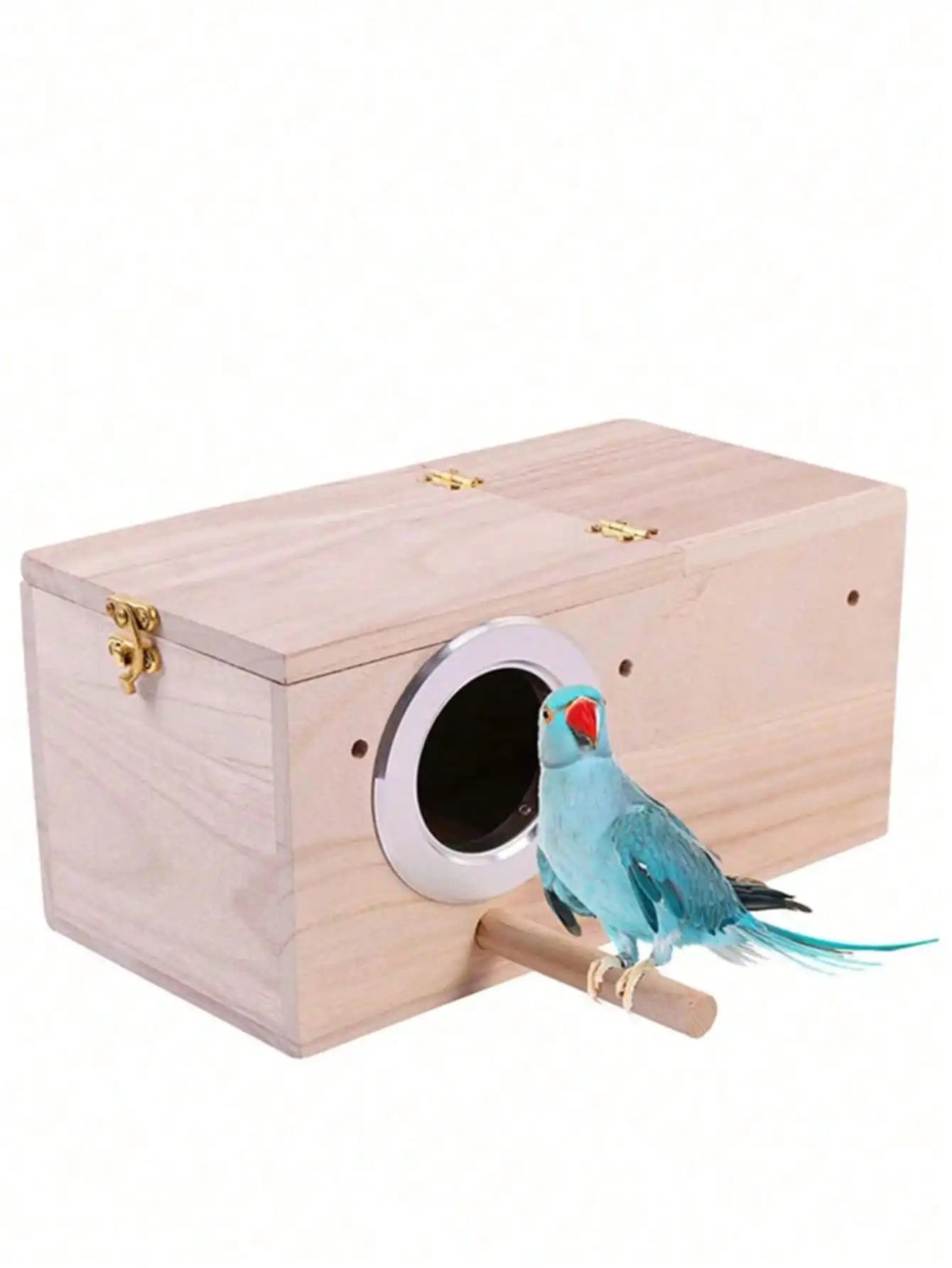 Parakeet Nest Box Bird House Wood Breeding Box