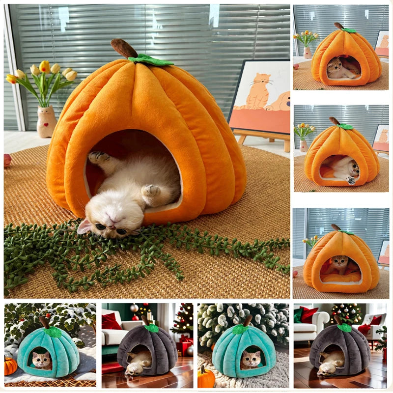 Guangdong 3D Pumpkin Pet House Semi Enclosed Warm Bed