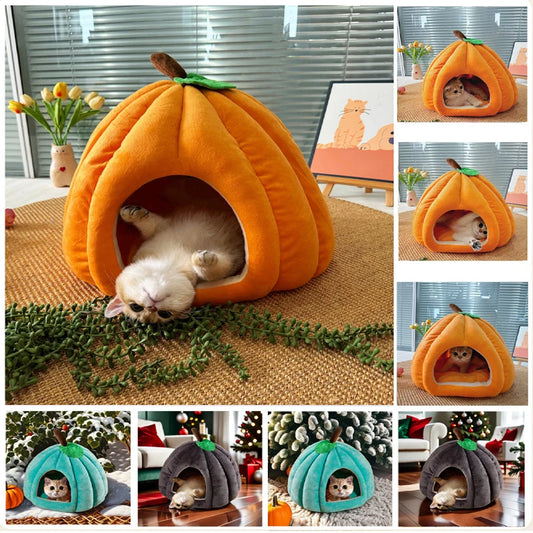 Guangdong 3D Pumpkin Pet House Semi Enclosed Warm Bed