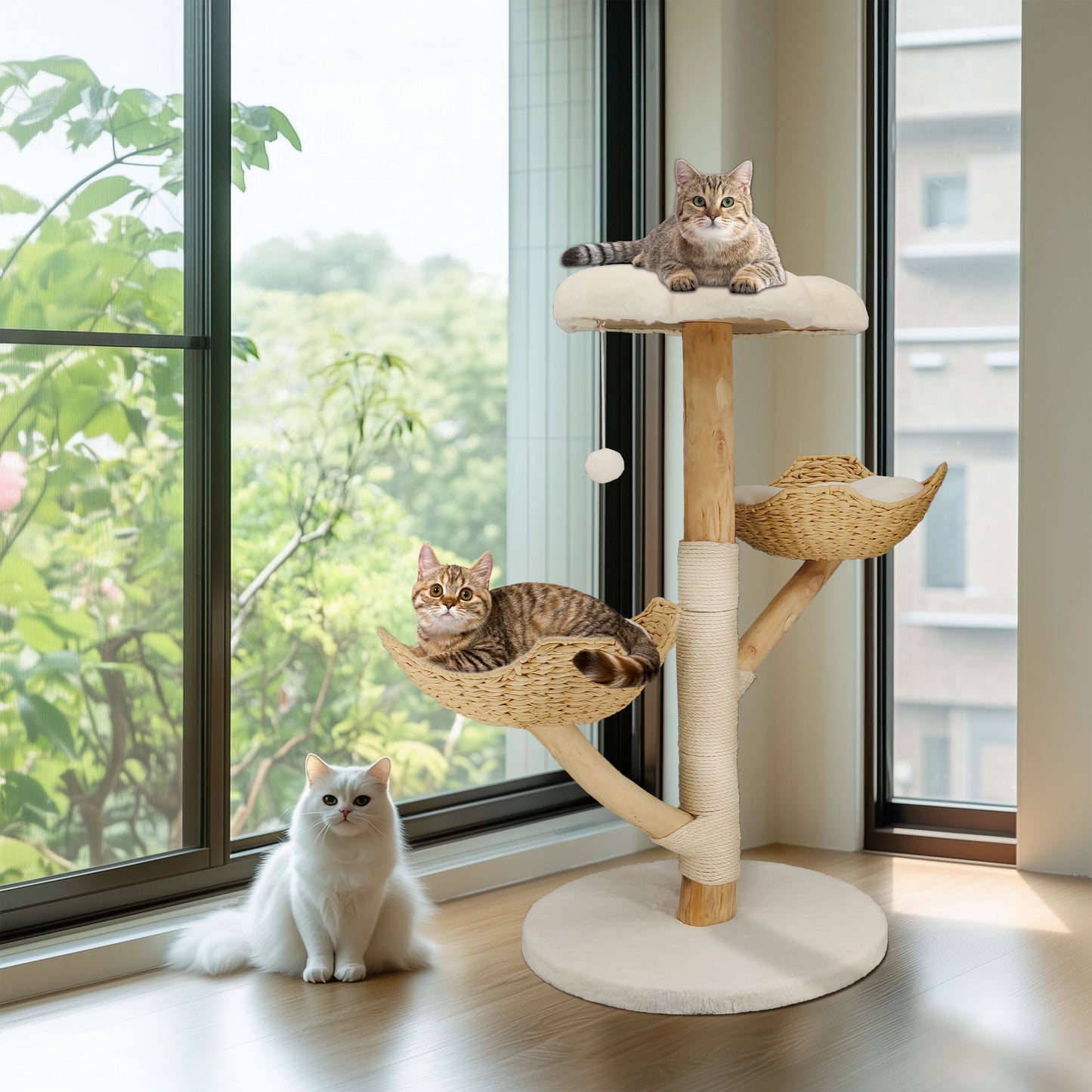 BORWARTCN Premium Engineering MultiLevel CatTree Tower With Scratching Posts Indoors