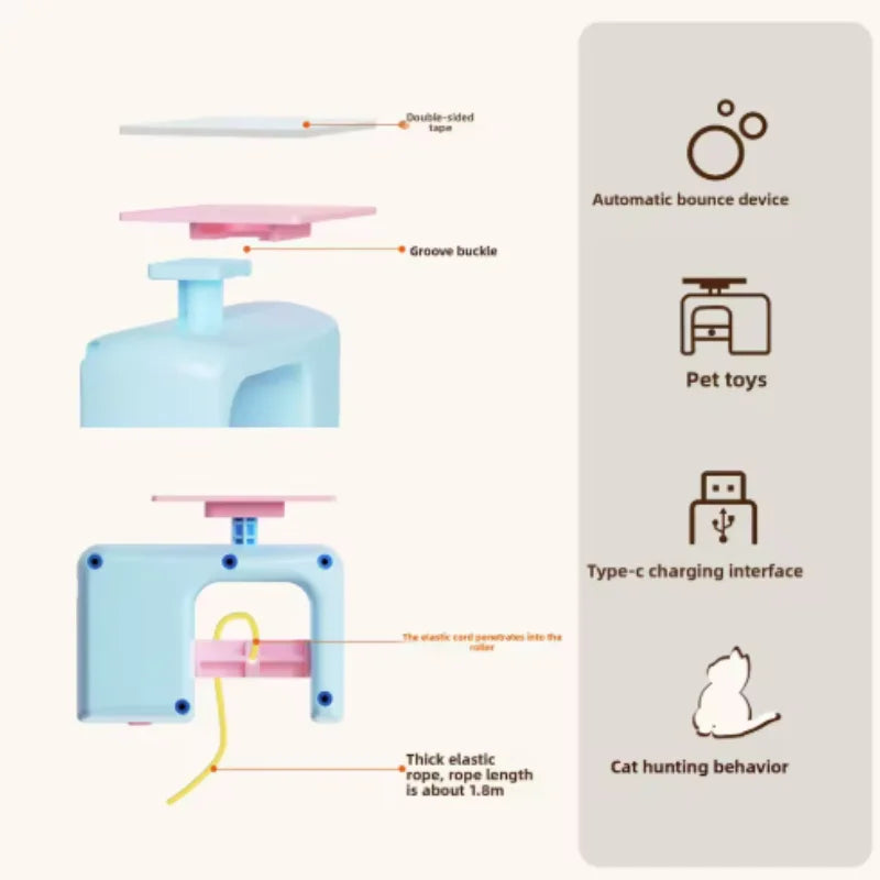 Rechargeable Interactive Hanging Cat Toy Flying Bird For Cats