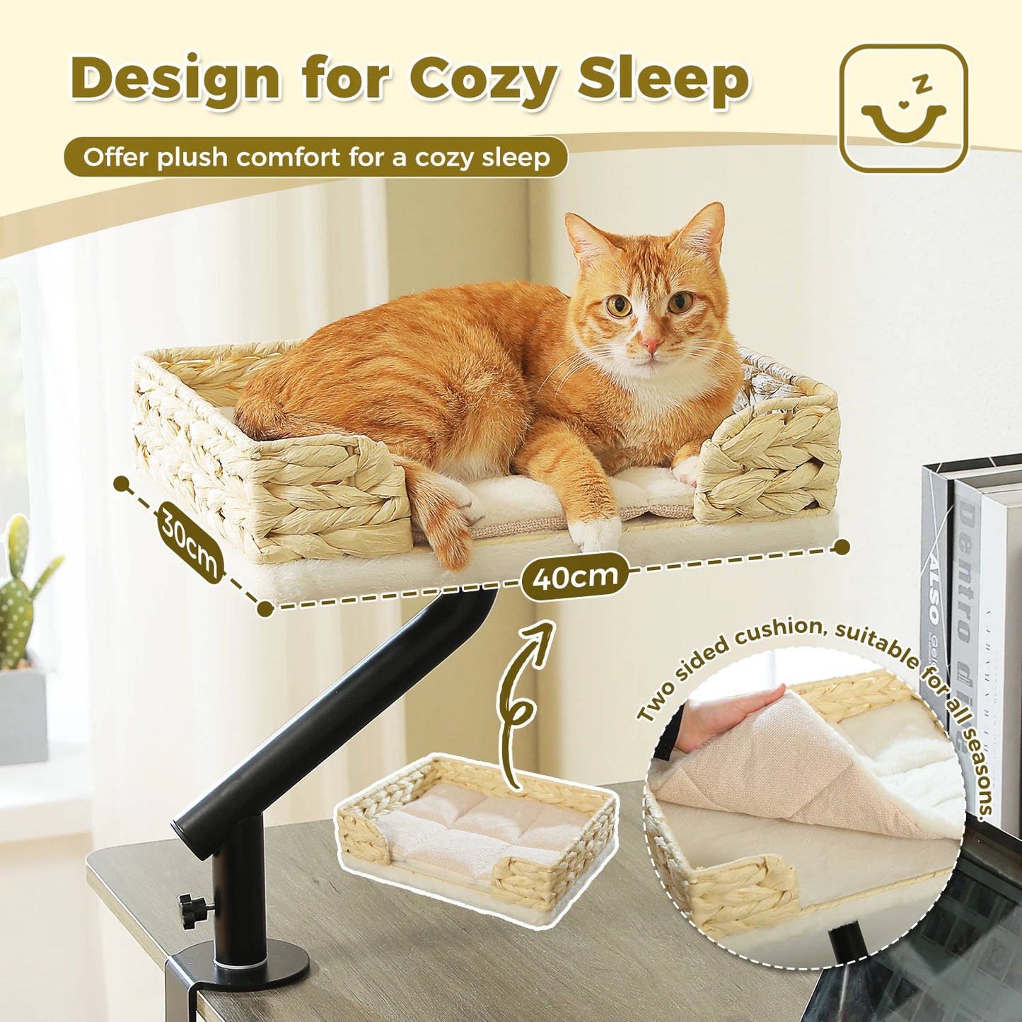 PAWZ Road Cat Desk Bed 360 Rotatable Cat Bed Stand