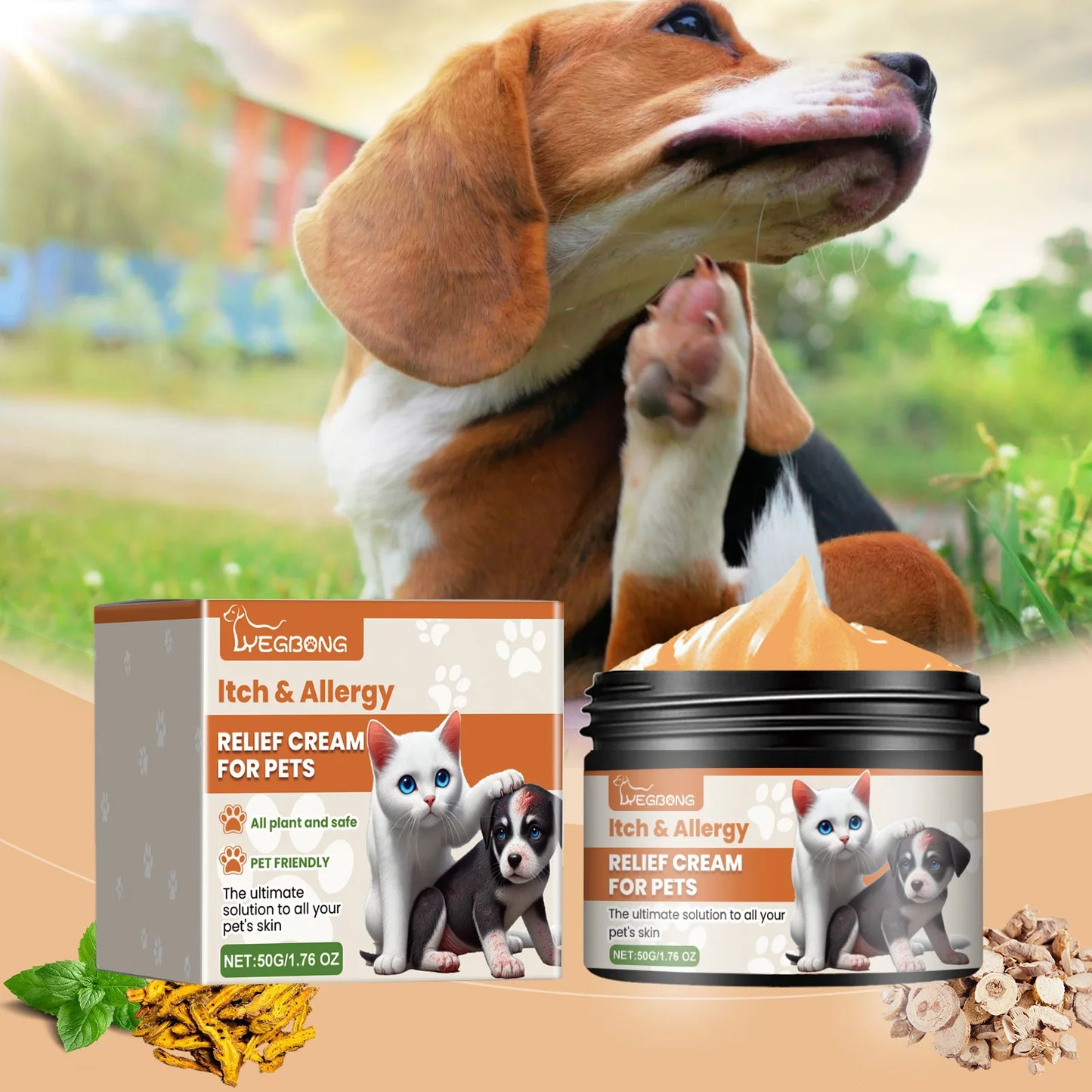 Pet Skin Care Cream for Cats and Dogs Itching Relief Ringworm