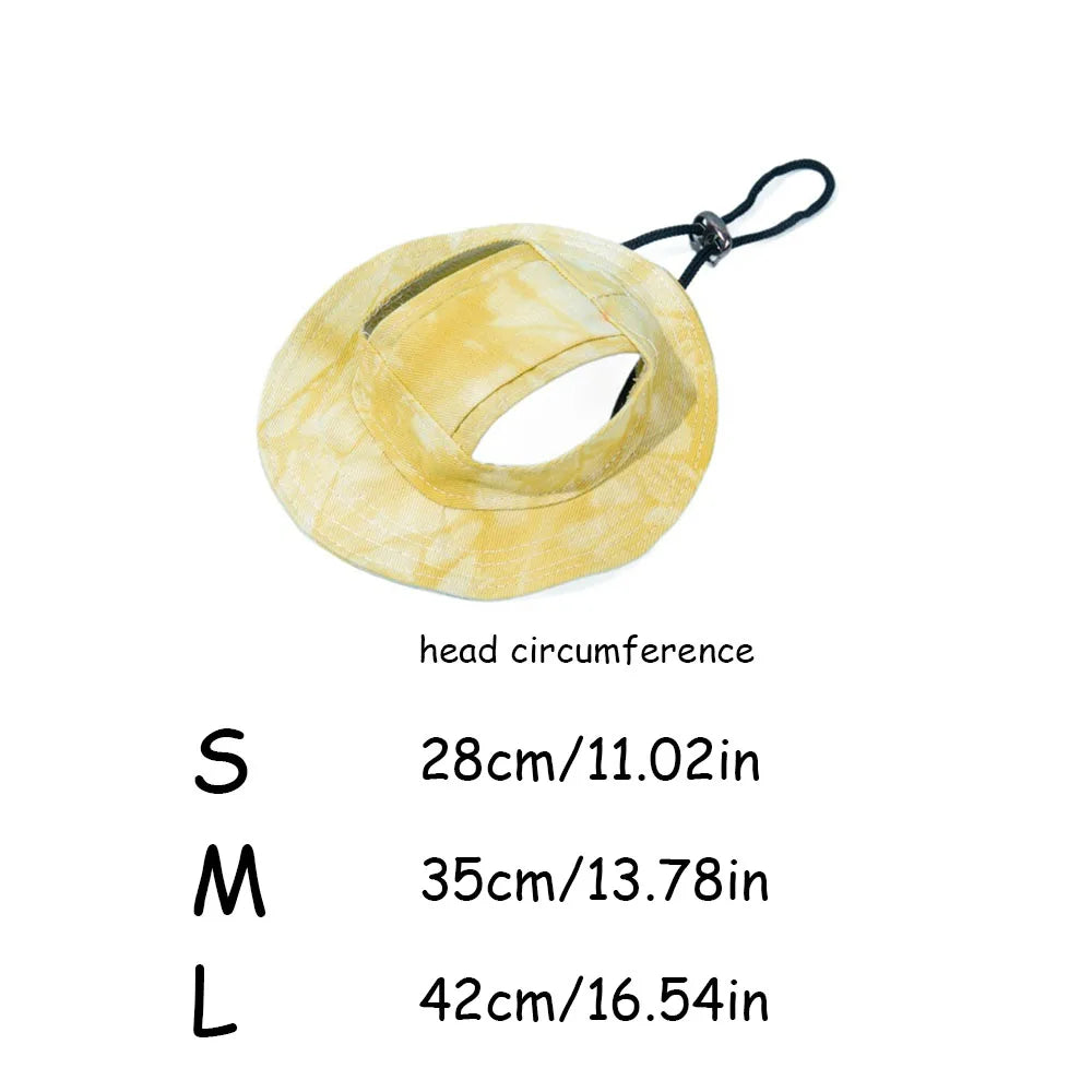 Pet Sun Hat With Ear Holes UV Protection For Cats Dogs Reptiles