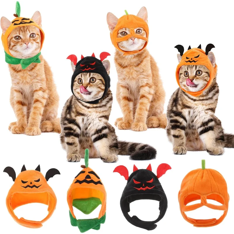 Pumpkin Hat Set For Cats And Dogs Halloween Party