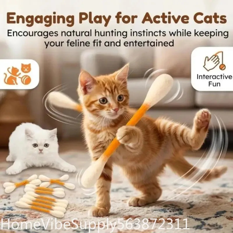 Sisal Cotton Swab Catnip Chew Toy For Cats And Kittens