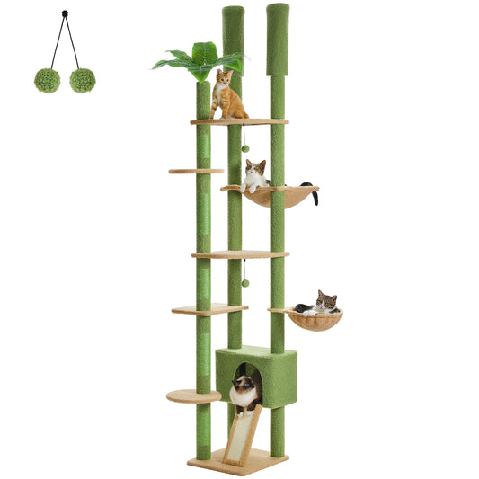 PAWZ Road Adjustable Height Wooden Cat Tower With Hammock