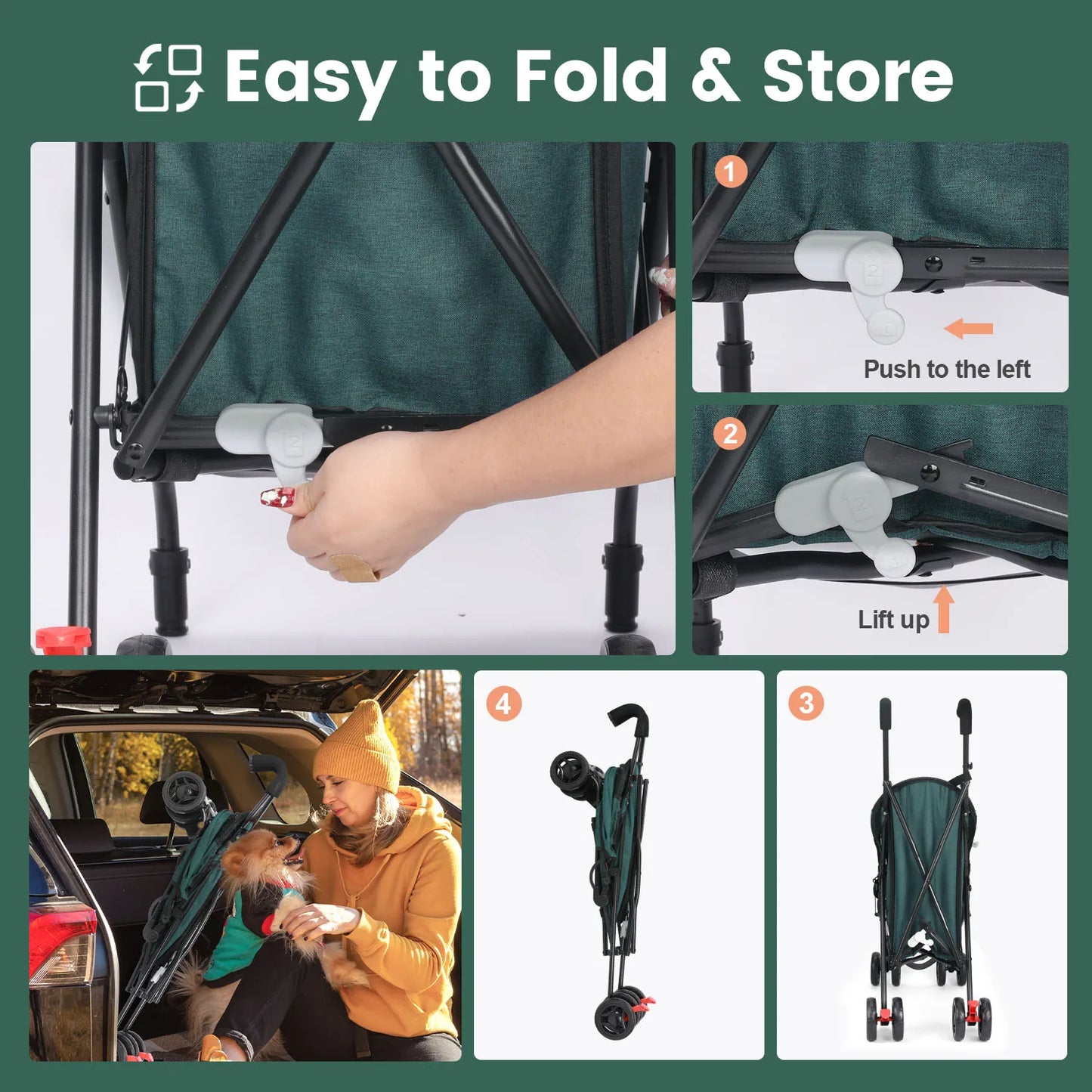 Outdoor Pet Stroller For Cat And Small Dog