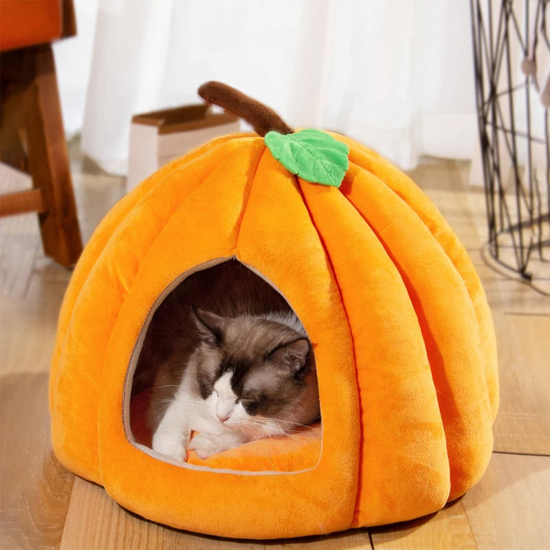 Guangdong 3D Pumpkin Pet House Semi Enclosed Warm Bed