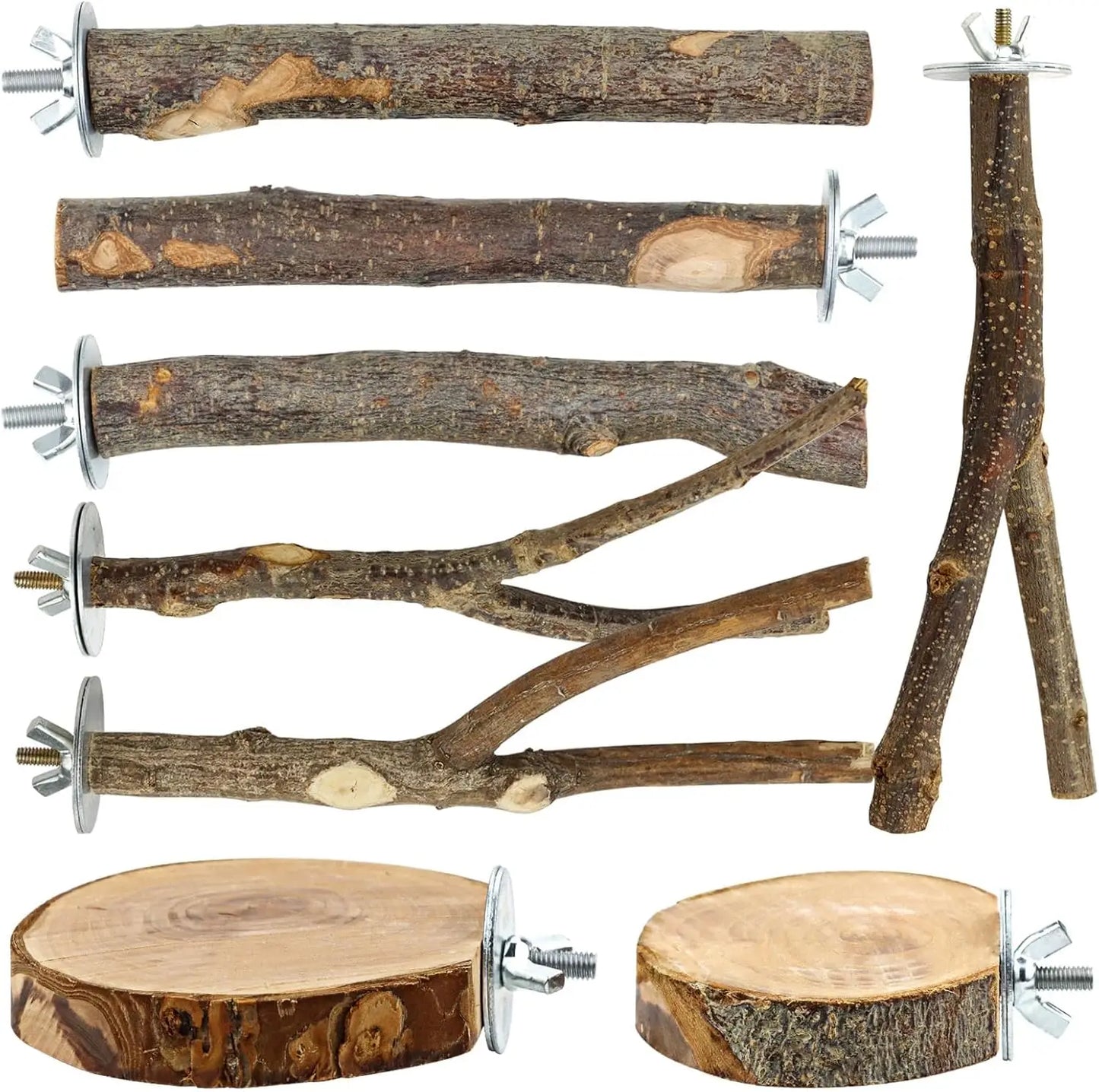 Natural Wood Perches Multi Branch Cage Stand