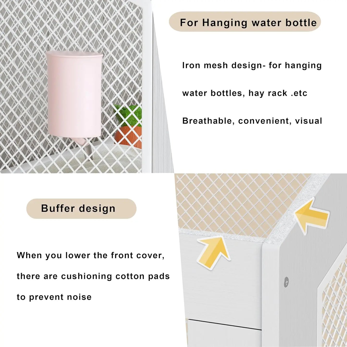 Small Animal Cage With Storage Cabinet And Ventilated Habitat