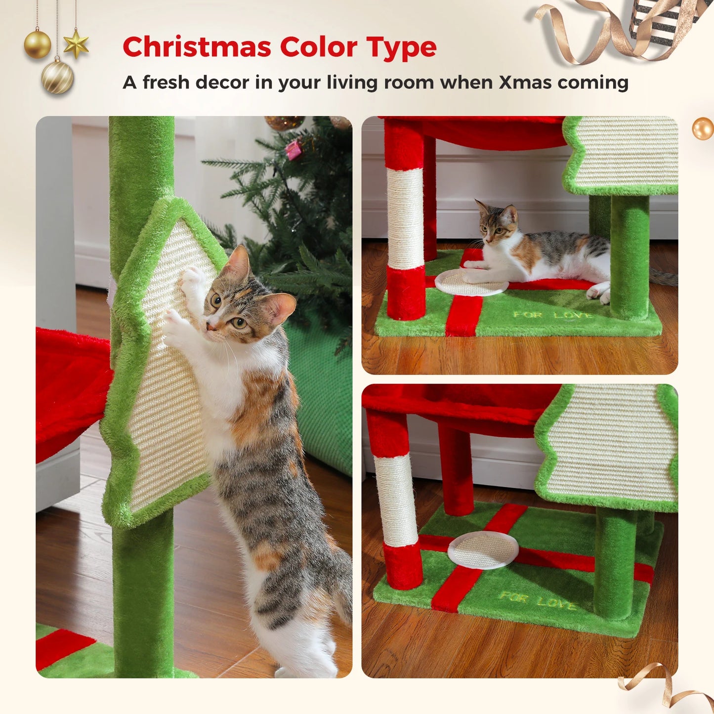 Cat Tree Tower With Sisal Scratching Posts Condo