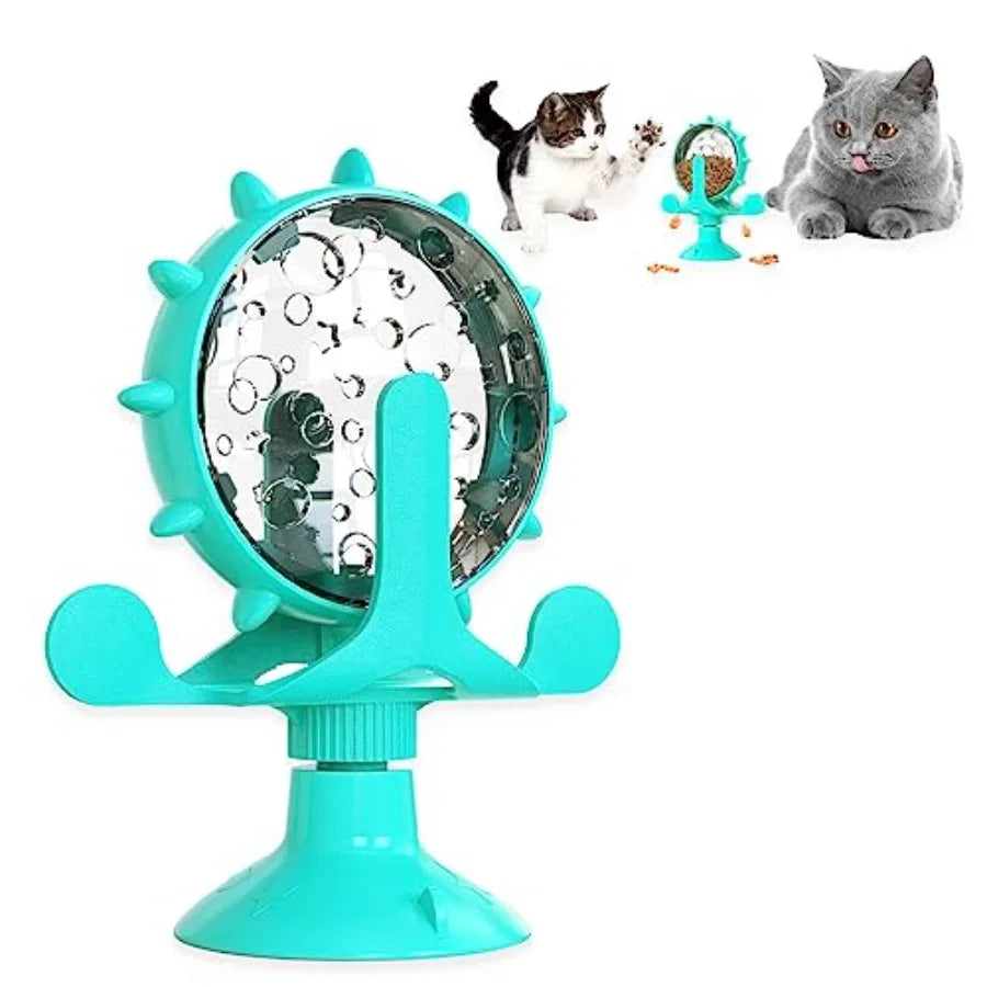 Interactive Cat And Dog Treat Dispenser Toy With Rotating Design