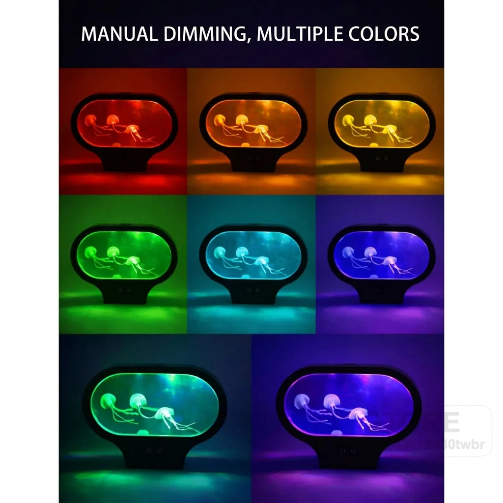 USB Jellyfish Lamp 3D Oval Color Changing LED Night Light Decor