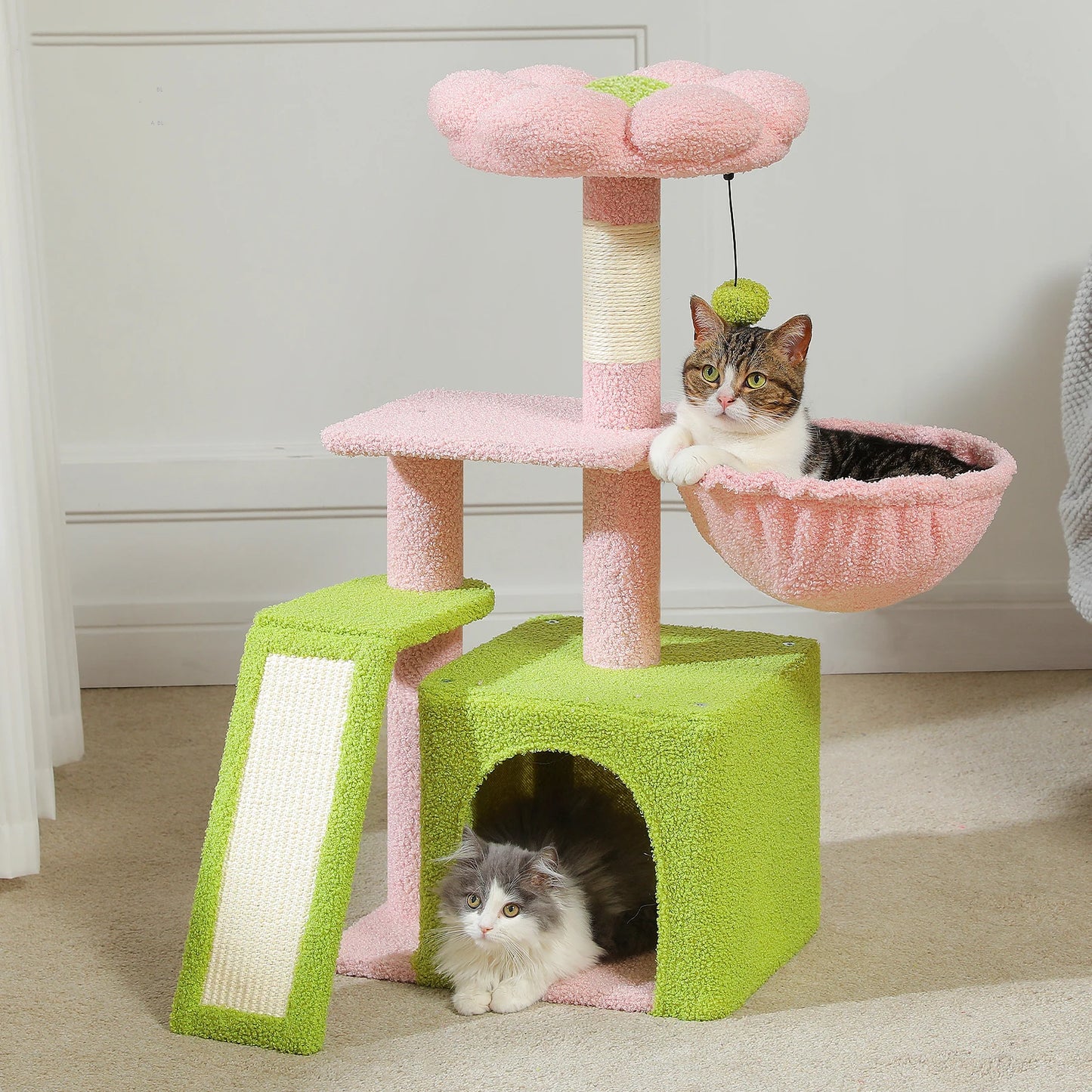 ^Three Tier Cat Tree With Sisal Scratching Post