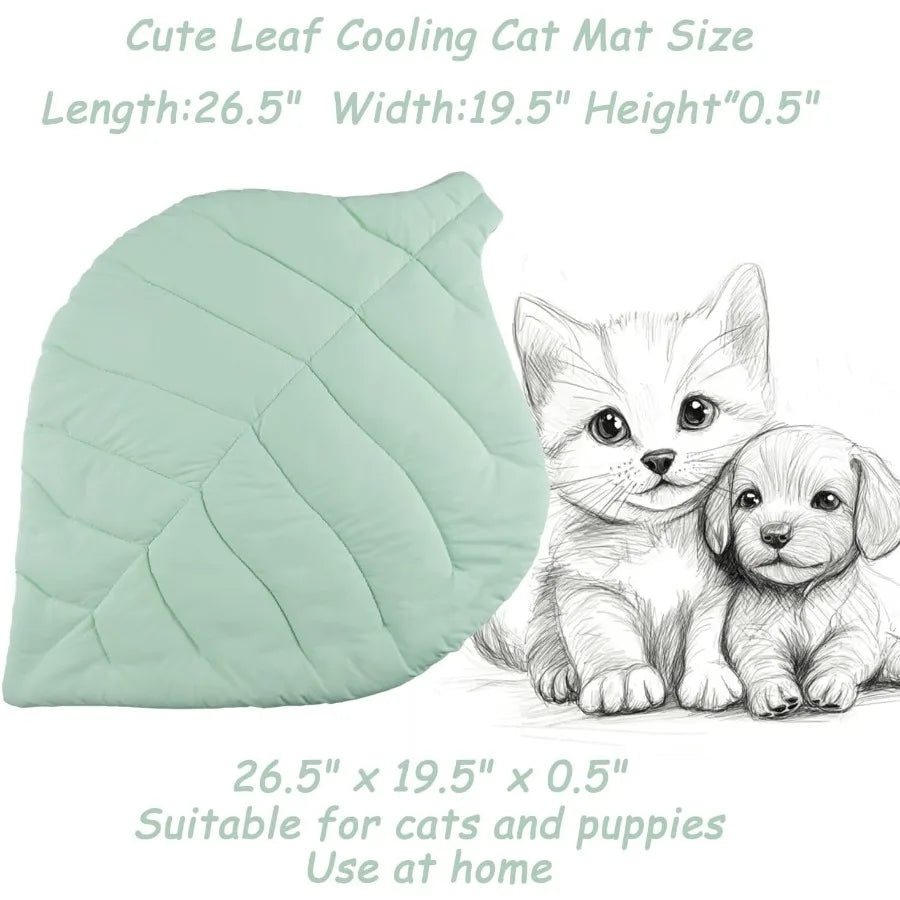 Leaf Shaped Pet Cooling Mat For Cats And Small Dogs