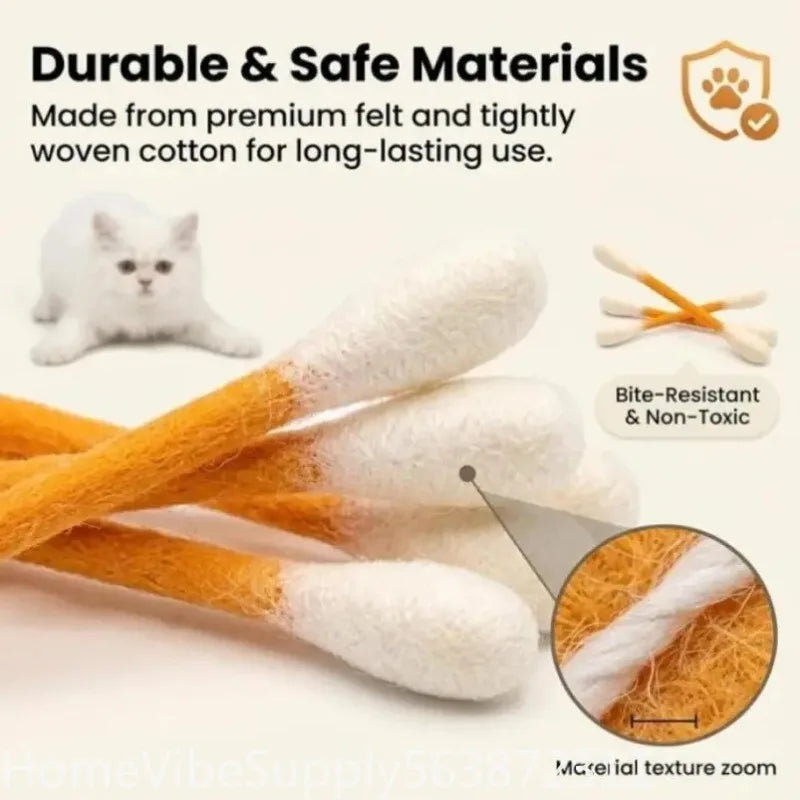 Sisal Cotton Swab Catnip Chew Toy For Cats And Kittens