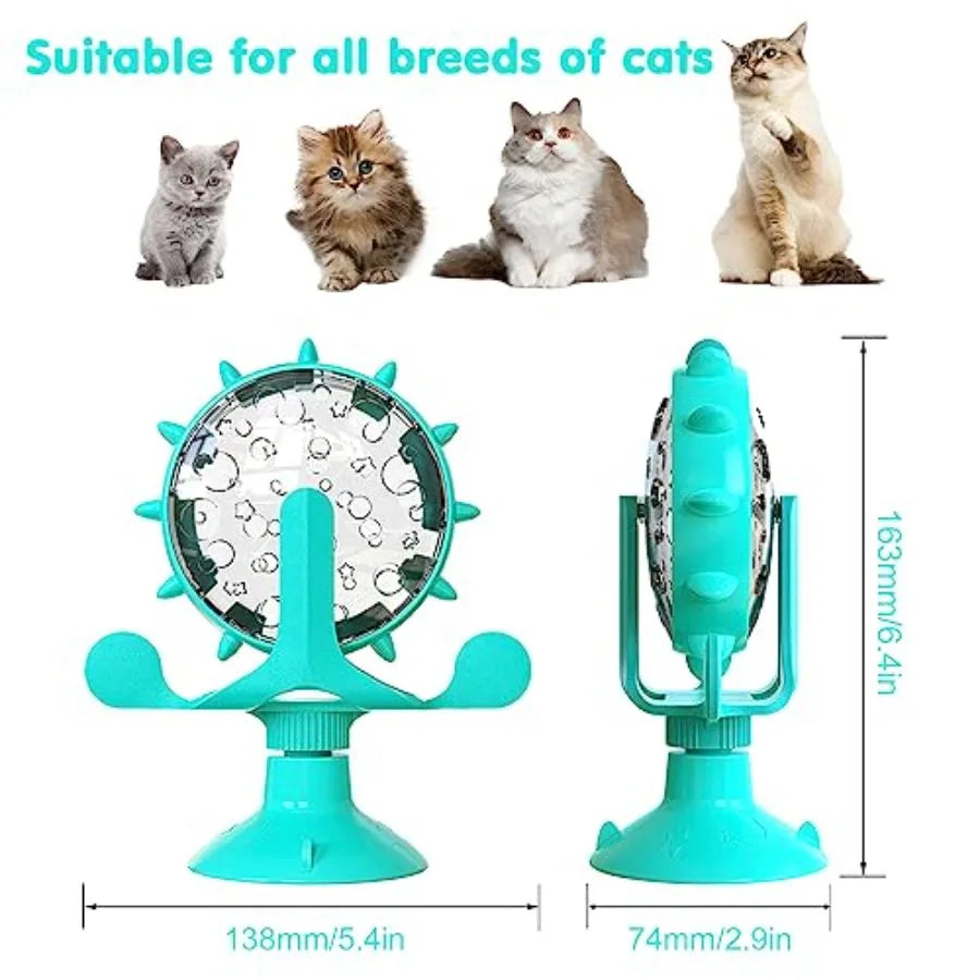 Interactive Cat And Dog Treat Dispenser Toy With Rotating Design