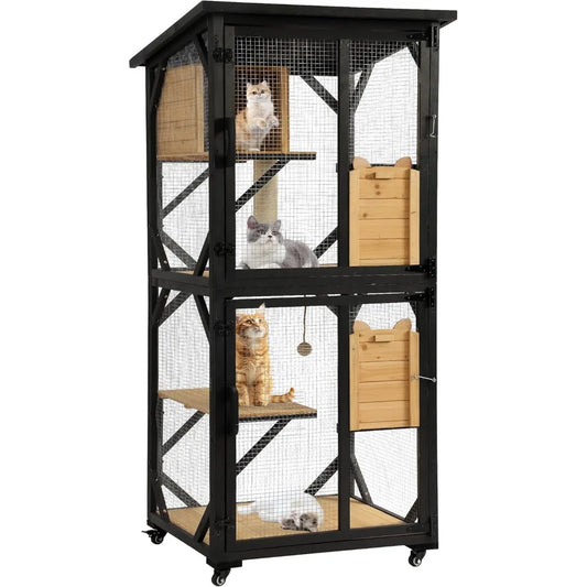 Catio Outdoor Cat Enclosure Wooden Weatherproof Playpen