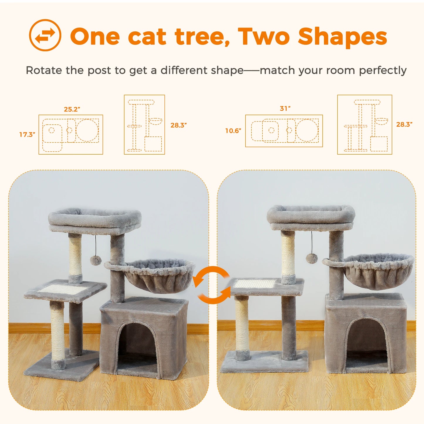 Cat Tree Tower For Indoor Cats Two Styles