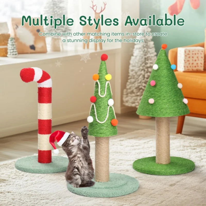 Christmas Cat Tree Scratcher Board Premium Sisal Construction