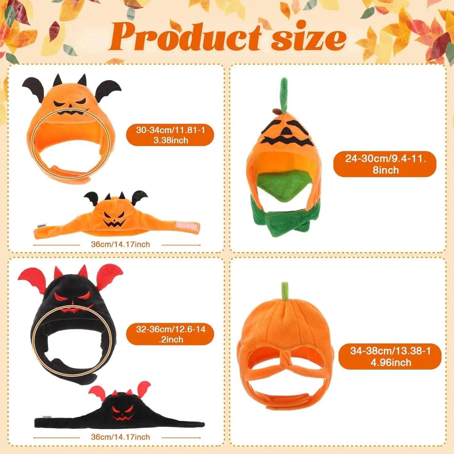 Pumpkin Hat Set For Cats And Dogs Halloween Party