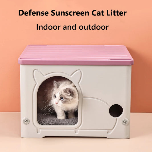 Outdoor Cat House Waterproof Shelter Cozy Winter Bed