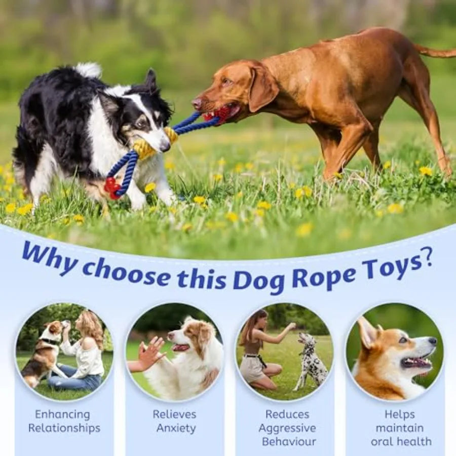 Interactive Dog Rope Toys For Tug Of War Boredom Relief