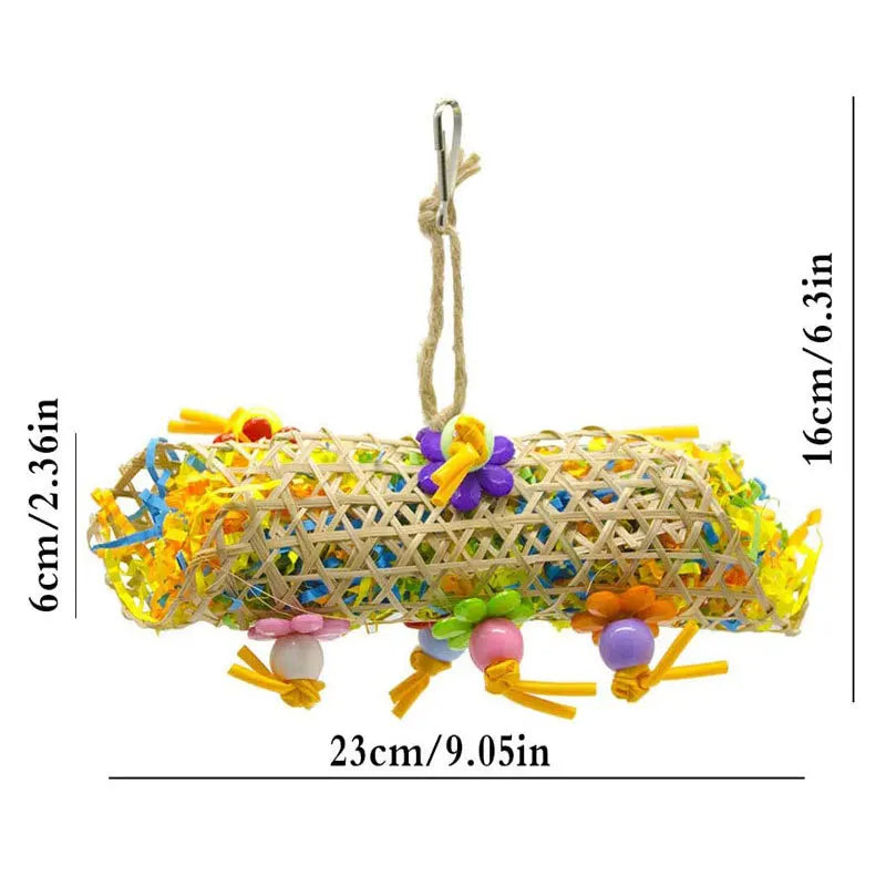 3pc Parrot Toy Set Paper String Chewing Cage Decor