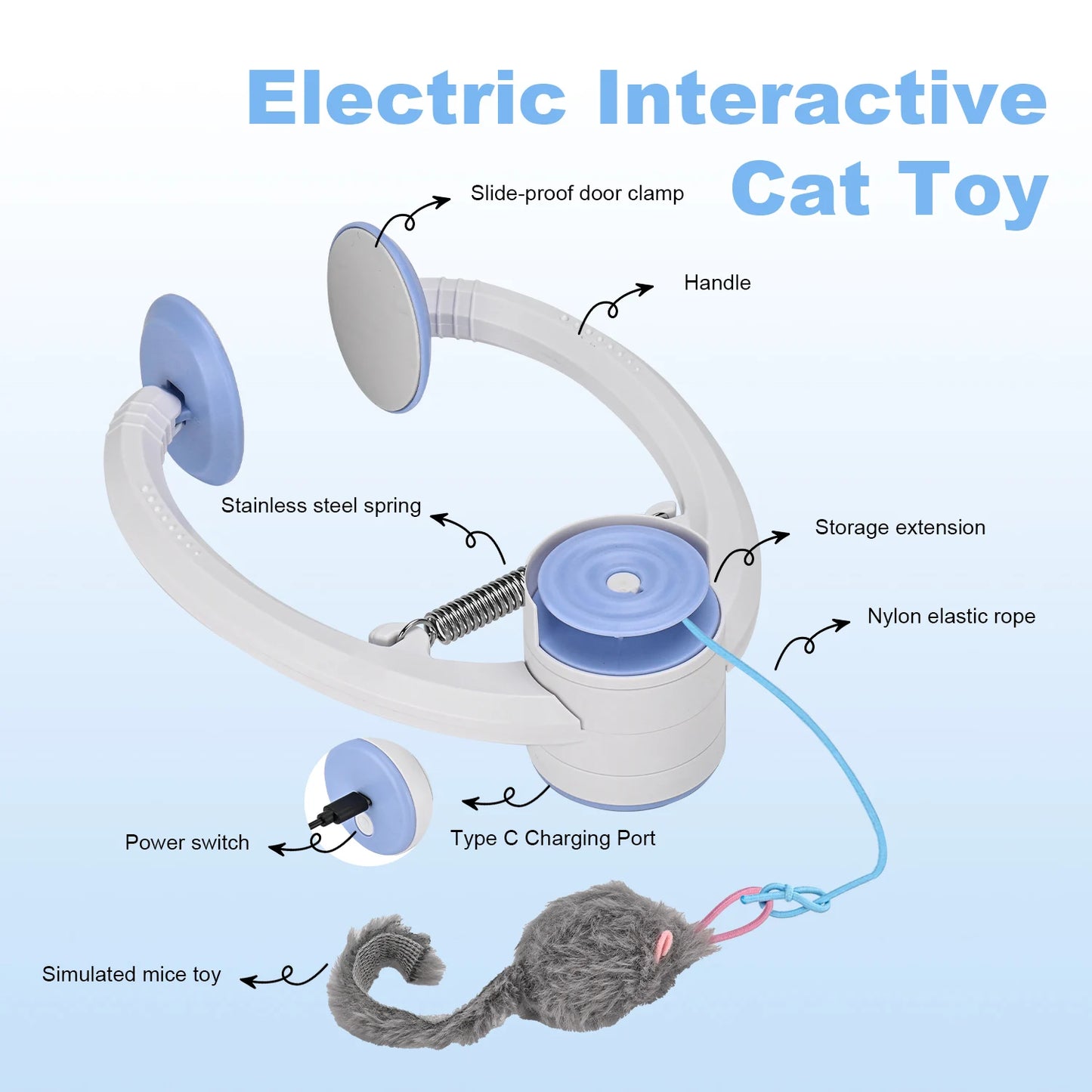 Electric Door Hanging Cat Toy Self Play USB Rechargeable