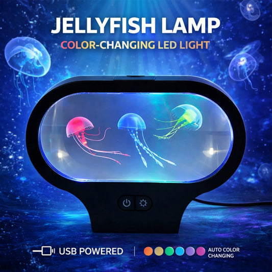 USB Jellyfish Lamp 3D Oval Color Changing LED Night Light Decor