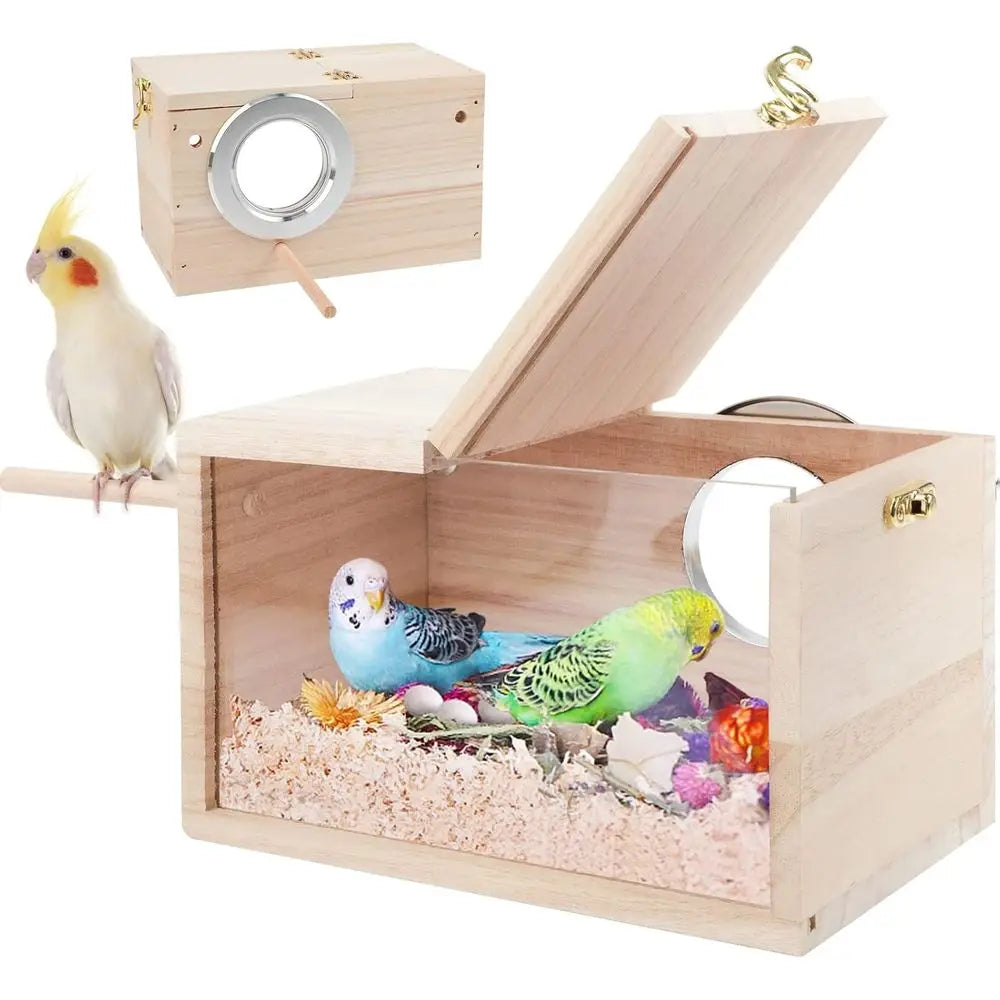 Parakeet Nesting Box Transparent Design Breeding Cage