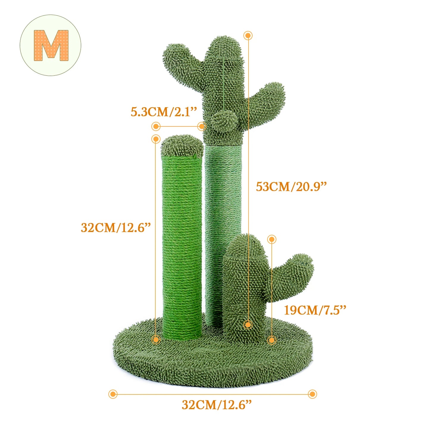 Cactus Cat Scratcher Post With 3 Scratching Poles