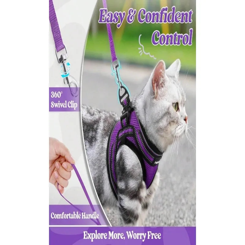 AEHOME Escape Proof Cat Harness And Leash Set Reflective