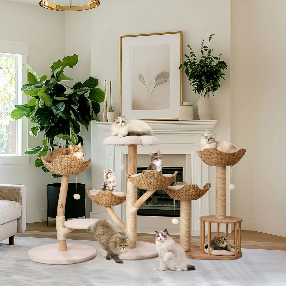 BORWARTCN Premium Engineering MultiLevel CatTree Tower With Scratching Posts Indoors