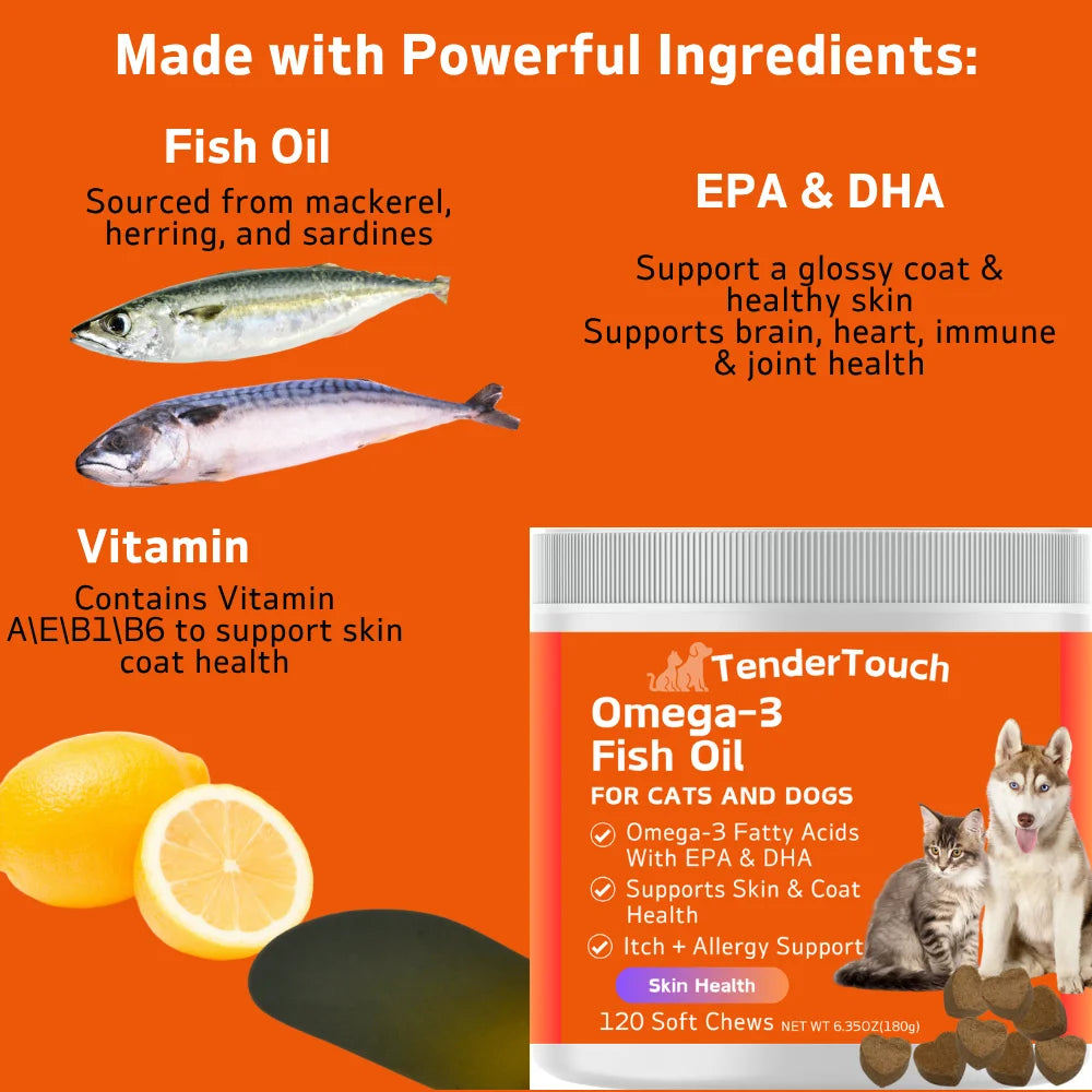 Omega 3 Fish Oil Supplement for Dogs and Cats