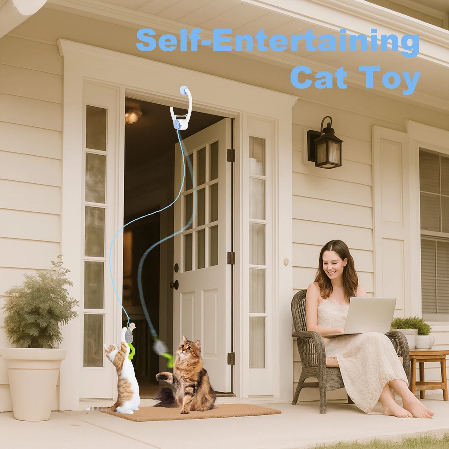 Electric Door Hanging Cat Toy Interactive USB Rechargeable