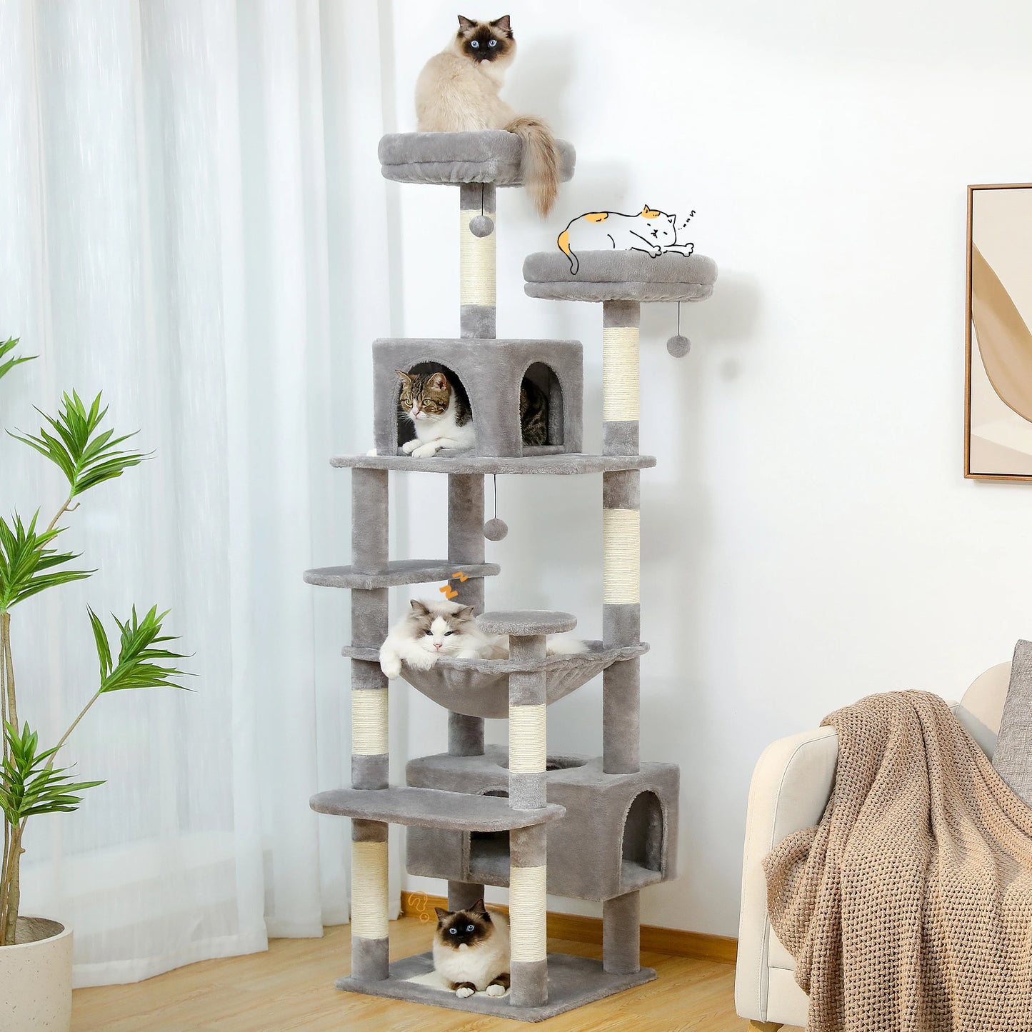 Cat Tree Tower Indoor Scratching Posts and Toys